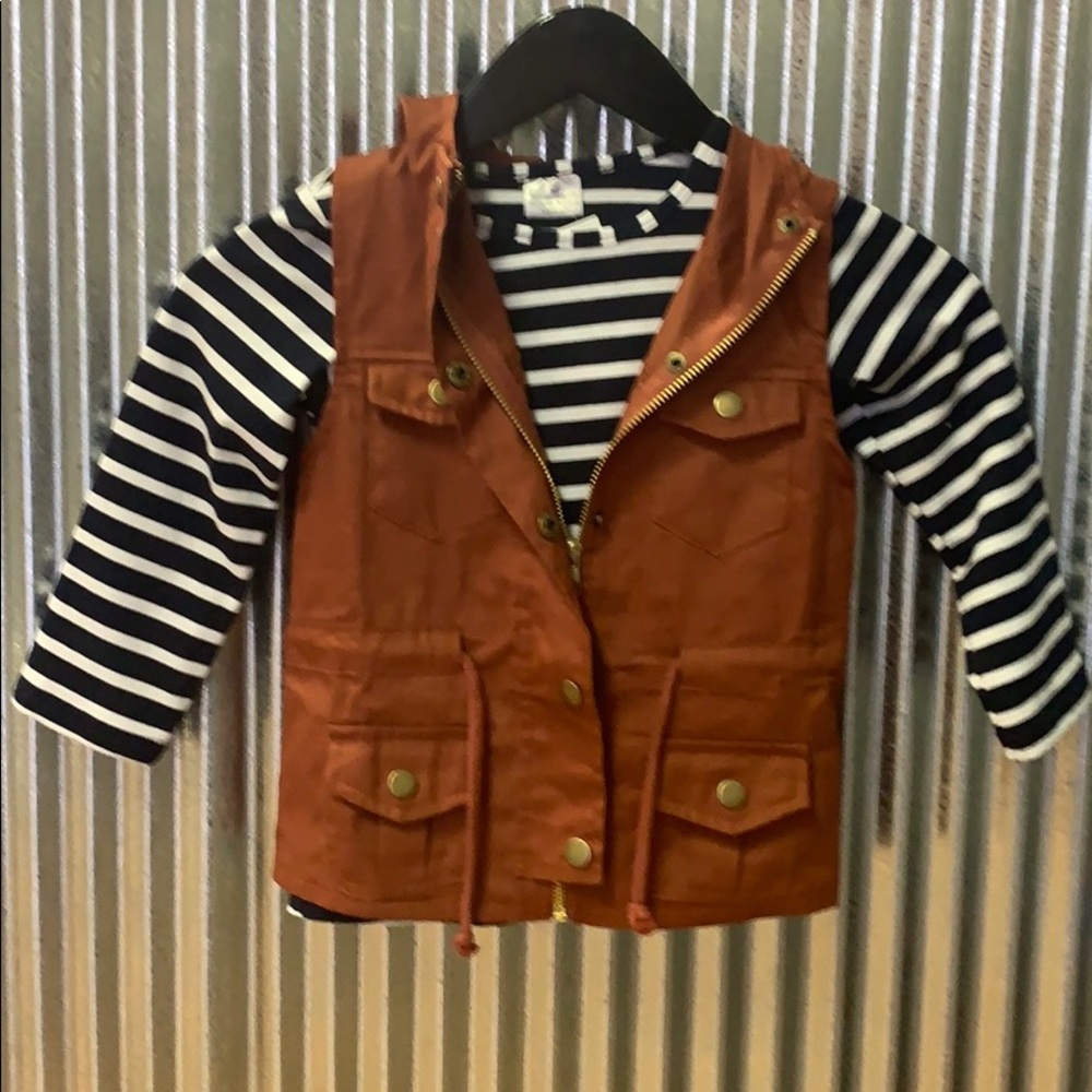 Vest & Striped Shirt Combo